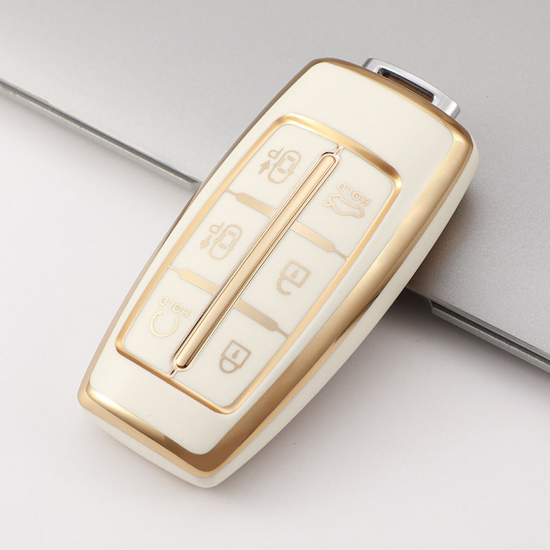 Carsine Genesis Car Key Case Golden Edge Type B / White / Key case