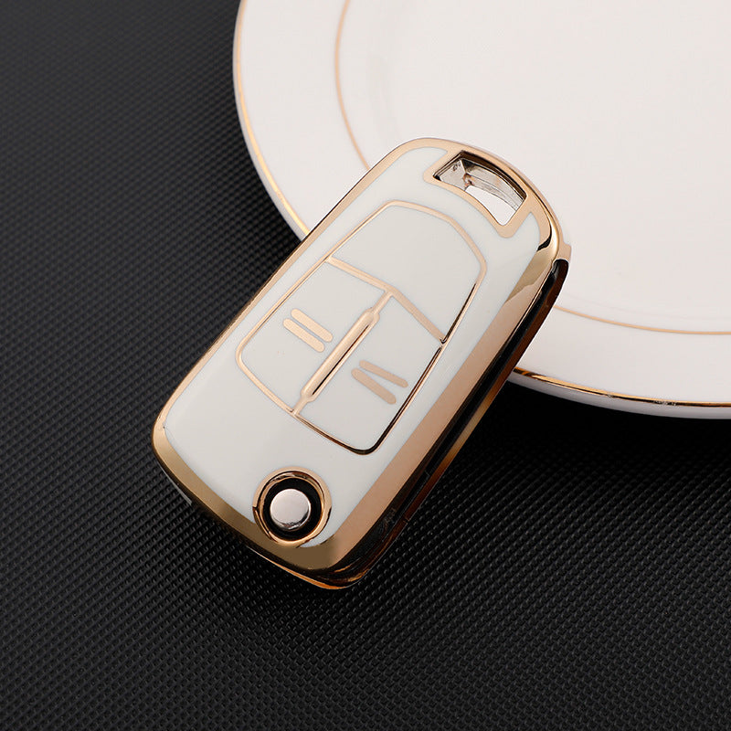 Carsine Opel Car Key Case Golden Edge White / Key case