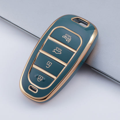 Carsine Hyundai Car Key Case Golden Edge Grey / Key case