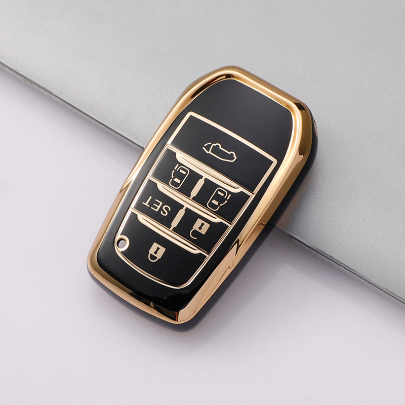 Carsine Toyota Car Key Case Golden Edge Black / Key case