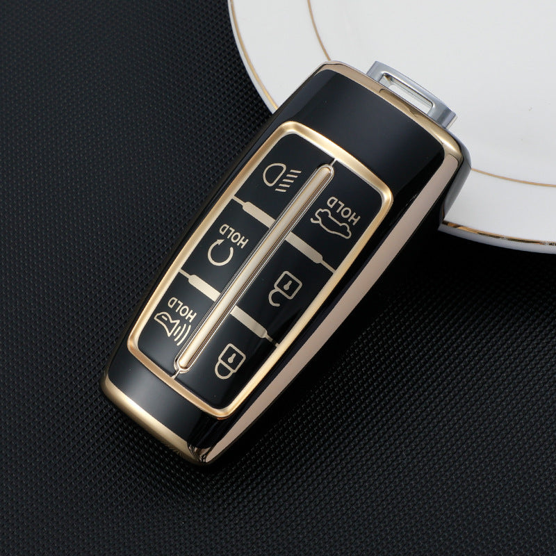 Carsine Genesis Car Key Case Golden Edge Type A / Black / Key case