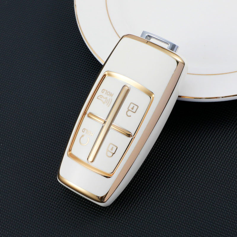 Carsine Genesis Car Key Case Golden Edge Type A / White / Key case