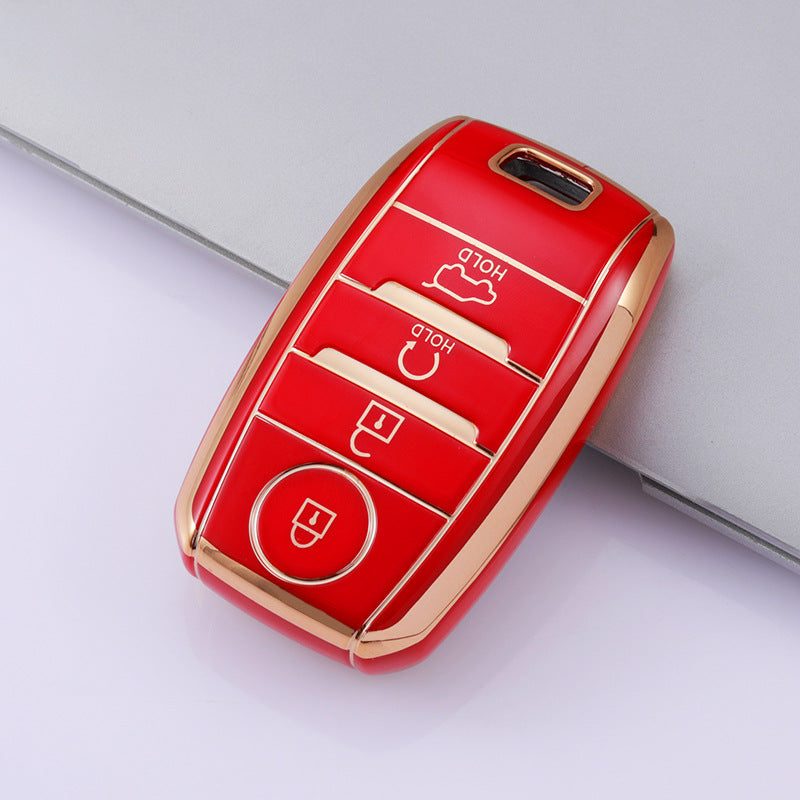 Carsine Kia Car Key Case Golden Edge Red / Key case