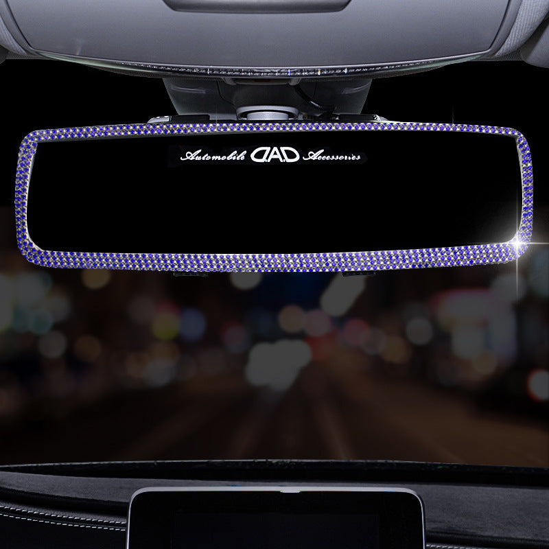 Carsine Rhinestone car rearview mirror Blue