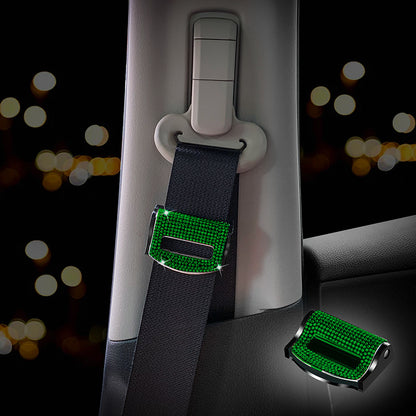Carsine Rhinestone car seat belt adjuster Green