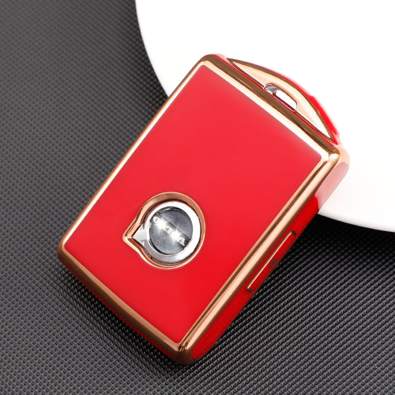 Carsine Volvo Car Key Case Golden Edge Red / Key case