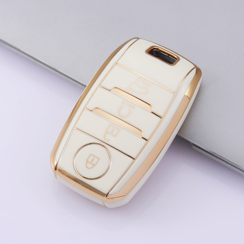 Carsine Kia Car Key Case Golden Edge White / Key case