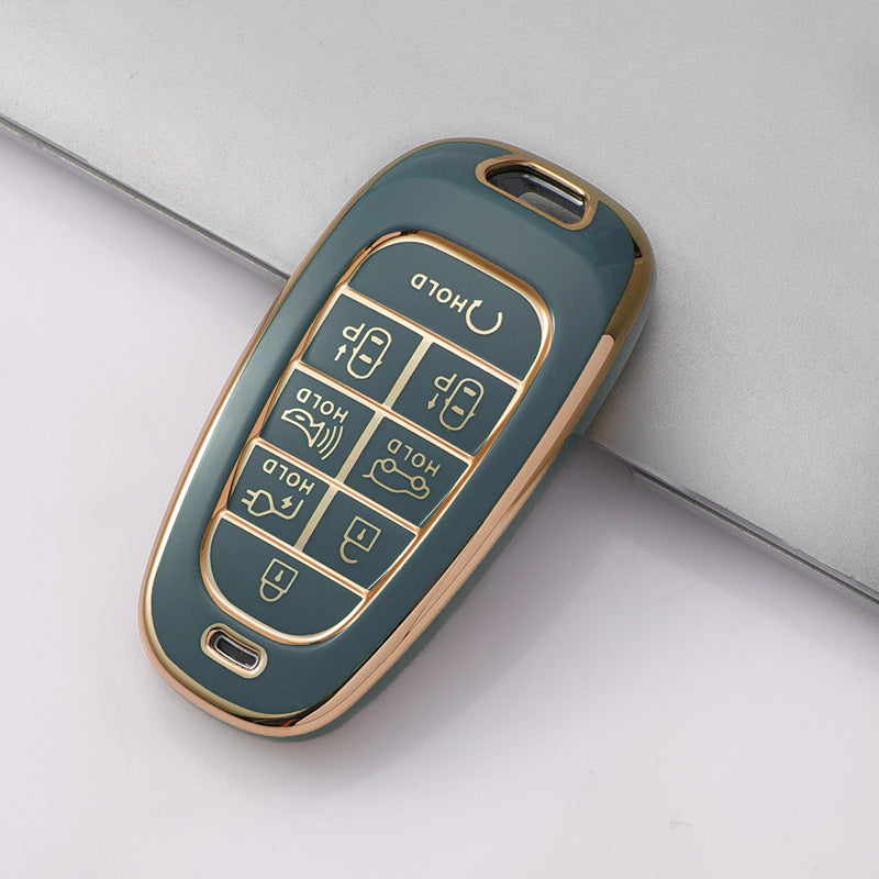 Carsine Hyundai Car Key Case Golden Edge Grey / Key case