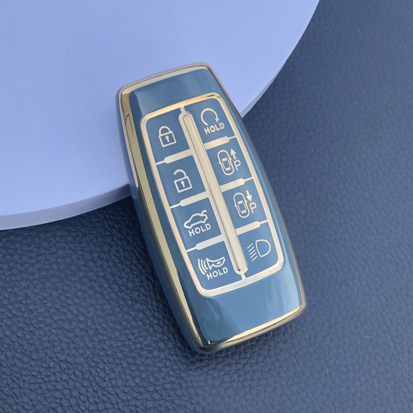 Carsine Genesis Car Key Case Golden Edge Type A / Grey / Key case