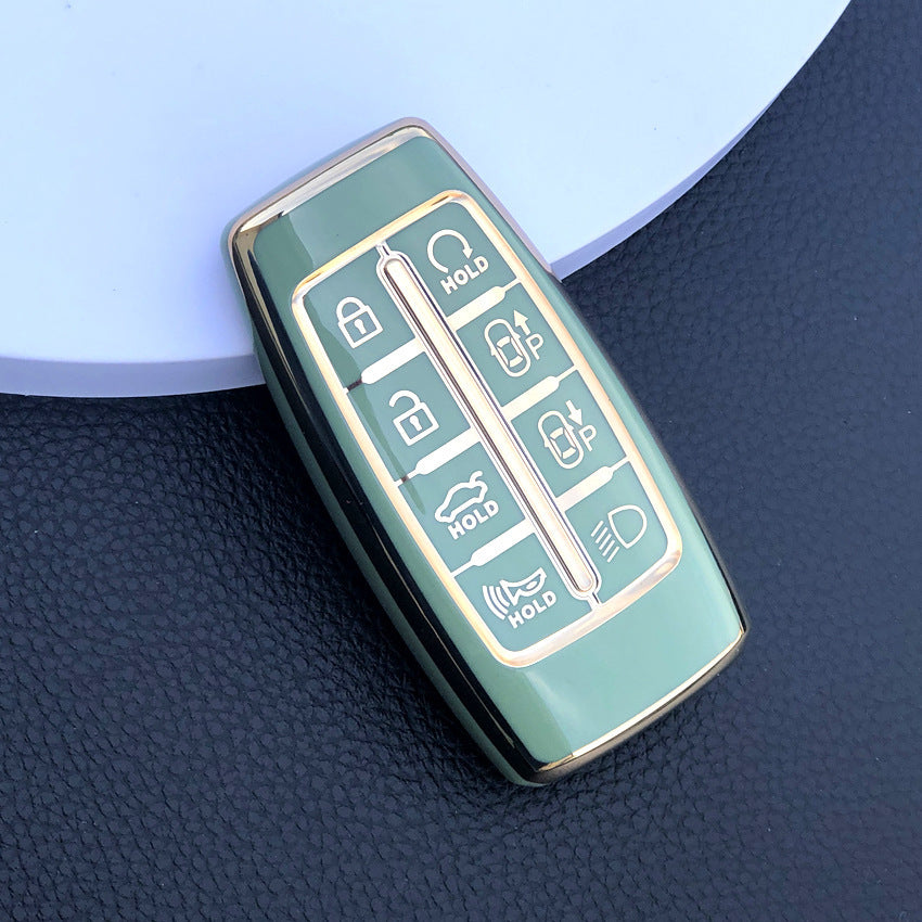 Carsine Genesis Car Key Case Golden Edge Type A / Green / Key case
