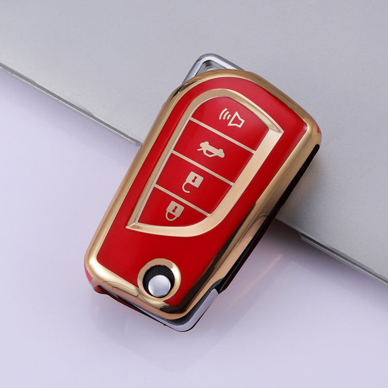 Carsine Toyota Car Key Case Golden Edge Red / Key case