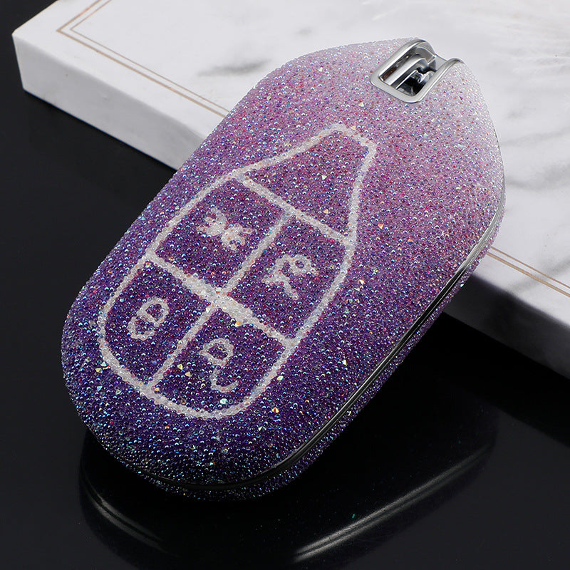 Carsine Maserati Car Key Case Rhinestones Purple / Key case