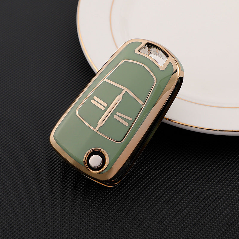 Carsine Opel Car Key Case Golden Edge Green / Key case