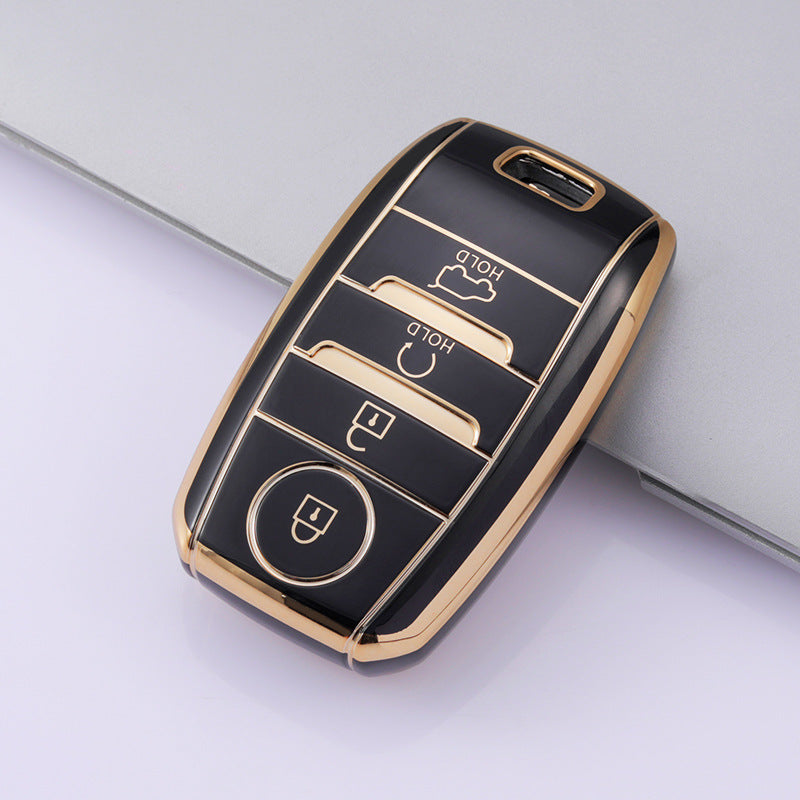 Carsine Kia Car Key Case Golden Edge Black / Key case