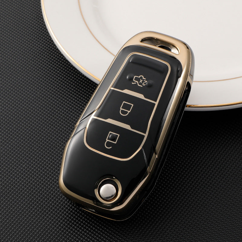 Carsine Ford Car Key Case Golden Edge Black / Key case