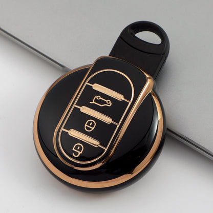 Carsine BMW Mini Car Key Case Golden Edge Black / Key case