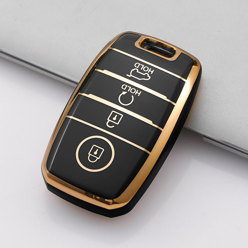 Carsine Kia Car Key Case Golden Edge Black / Key case