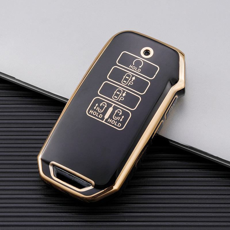 Carsine Kia Car Key Case Golden Edge Black / Key case