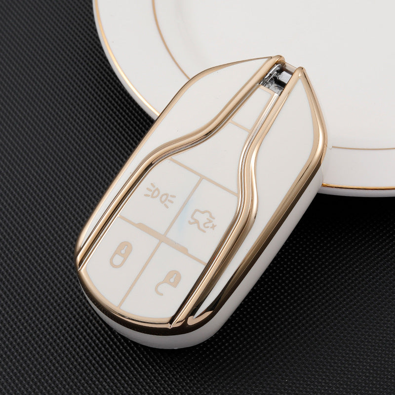 Carsine Maserati Car Key Case Golden Edge White / Key case