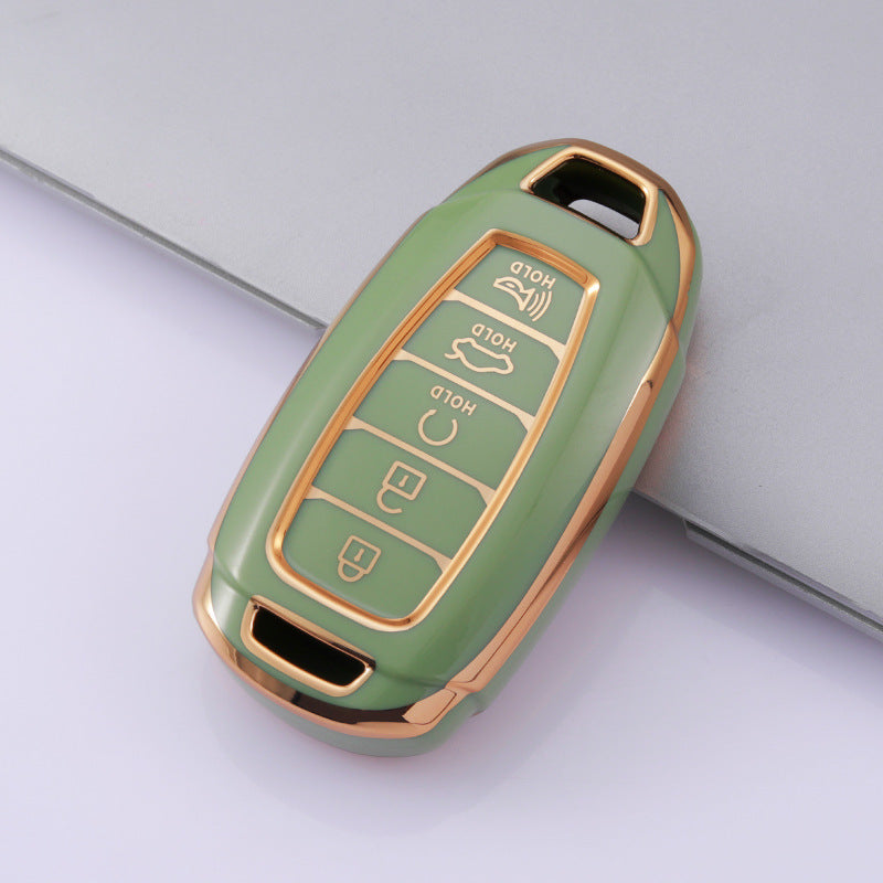 Carsine Hyundai Car Key Case Golden Edge Green / Key case