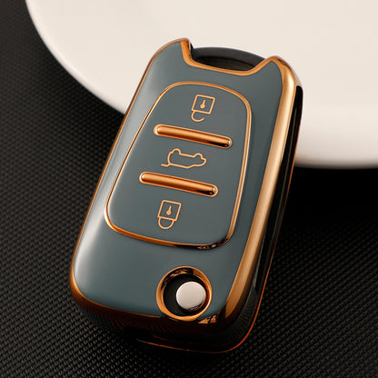 Carsine Hyundai Car Key Case Golden Edge Grey / Key case