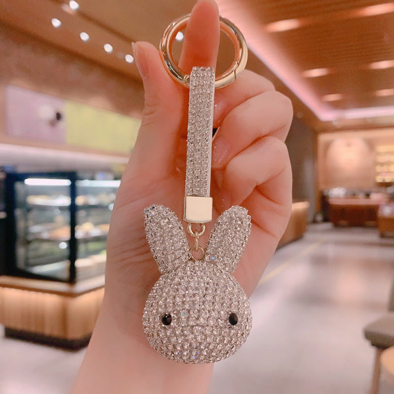 Carsine Rabbit Bunny Head Key Pendant White