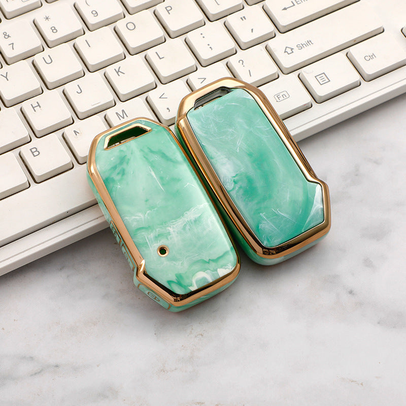 Carsine Kia Car Key Case Gold Inlaid With Jade Green / Key case