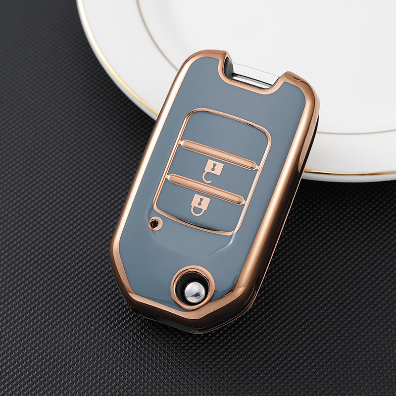 Carsine Honda Acura Car Key Case Golden Edge Grey / Key case