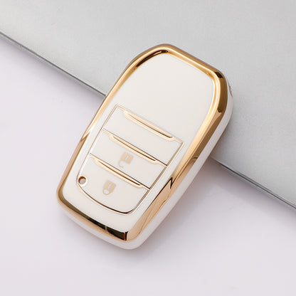 Carsine Toyota Car Key Case Golden Edge White / Key case