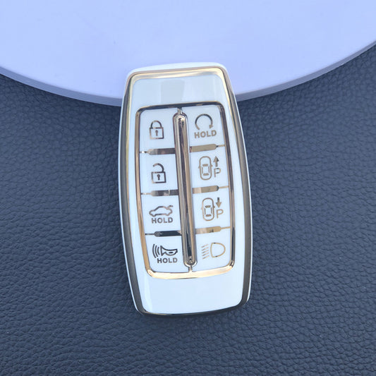 Carsine Genesis Car Key Case Golden Edge Type A / White / Key case