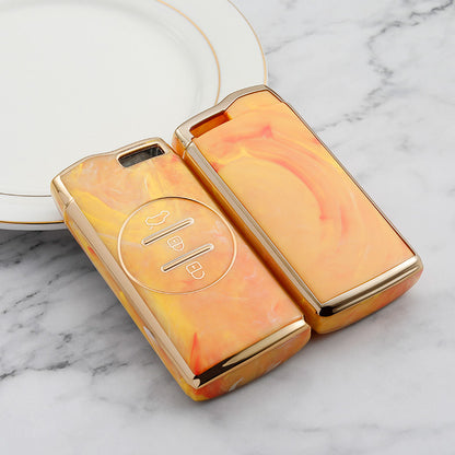 Carsine Chery Car Key Case Gold Inlaid With Jade Yellow / Key case