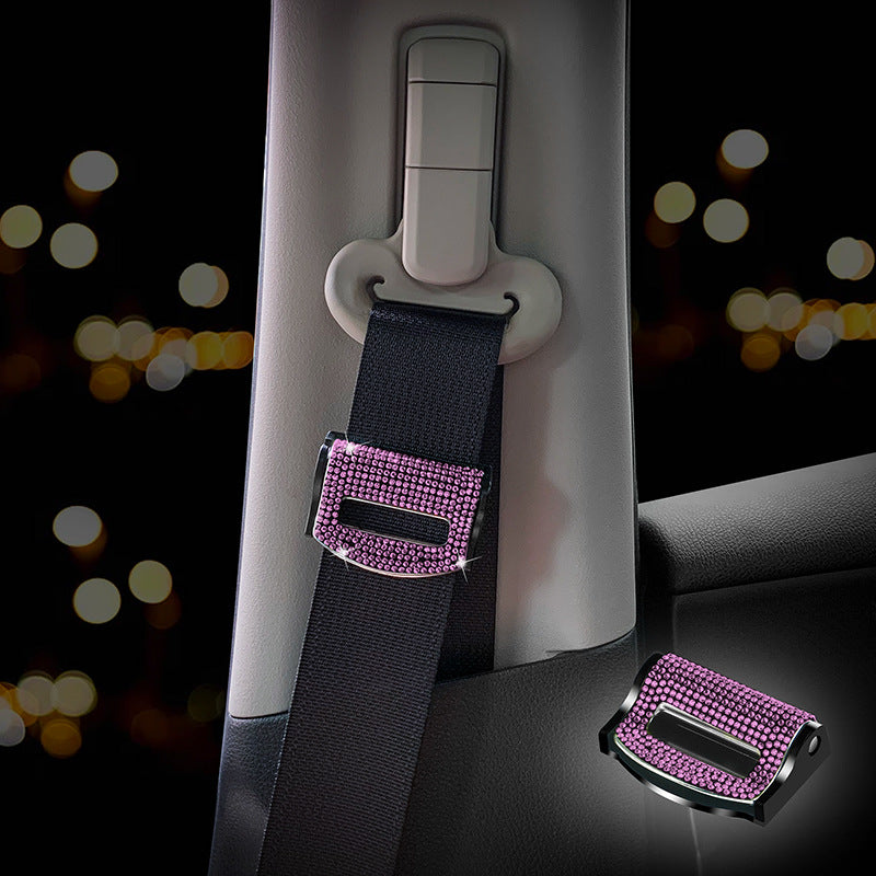 Carsine Rhinestone car seat belt adjuster Pink