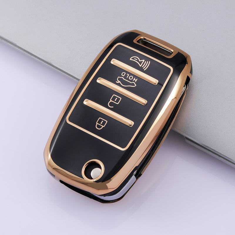Carsine Kia Car Key Case Golden Edge Black / Key case