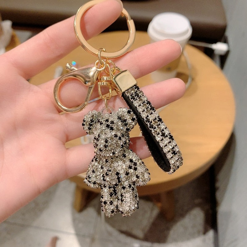 Carsine Rhinestone Bear Keychain Bag Pendant style 6