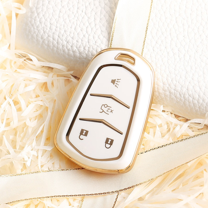 Carsine Cadillac Car Key Case Golden Edge