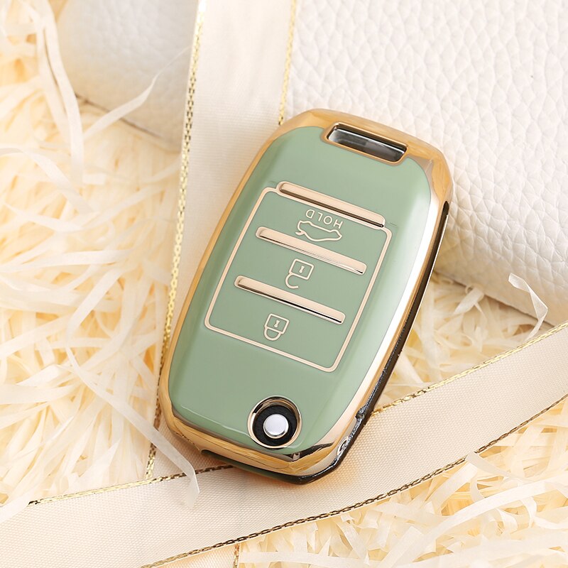 Carsine Kia Car Key Case Golden Edge Green / Key case