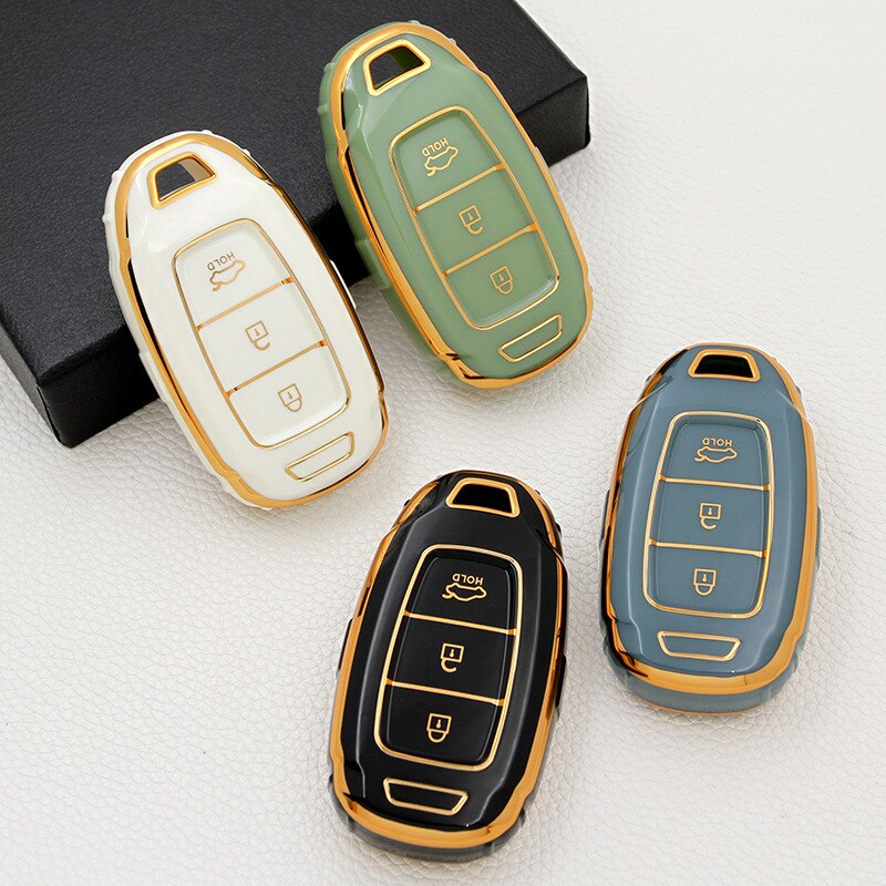 Carsine Hyundai Car Key Case Golden Edge