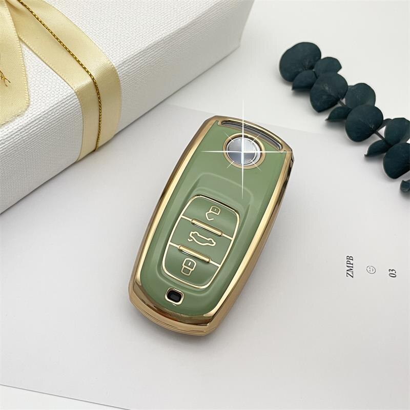 Carsine Volkswagen Car Key Case Rhinestones Keychain Green / Key case