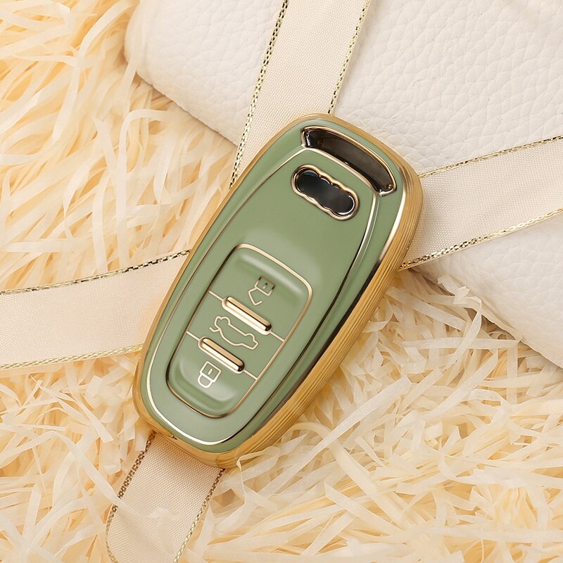 Carsine Audi Car Key Case Golden Edge Green / Key case