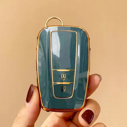 Carsine Toyota Car Key Case Golden Edge 2 Buttons / Grey / Key case