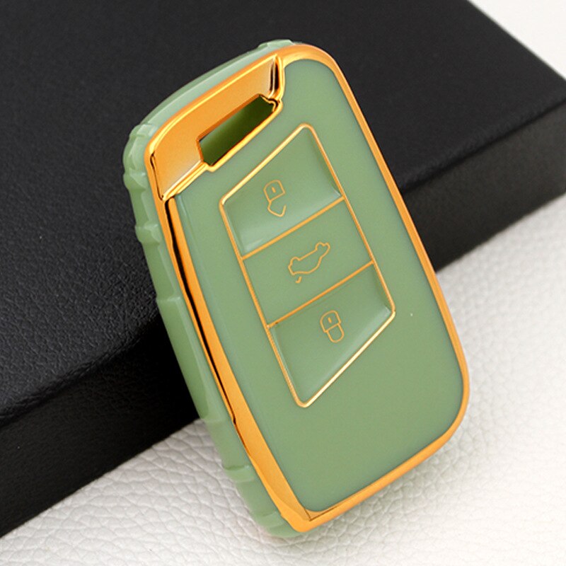 Carsine Volkswagen Car Key Case Golden Edge Green / Key case