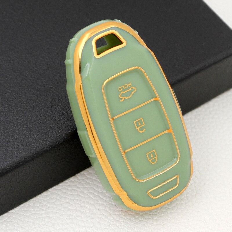 Carsine Hyundai Car Key Case Golden Edge Green / Key case
