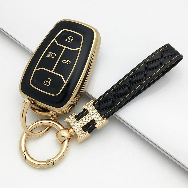 Carsine TATA Car Key Case Golden Edge