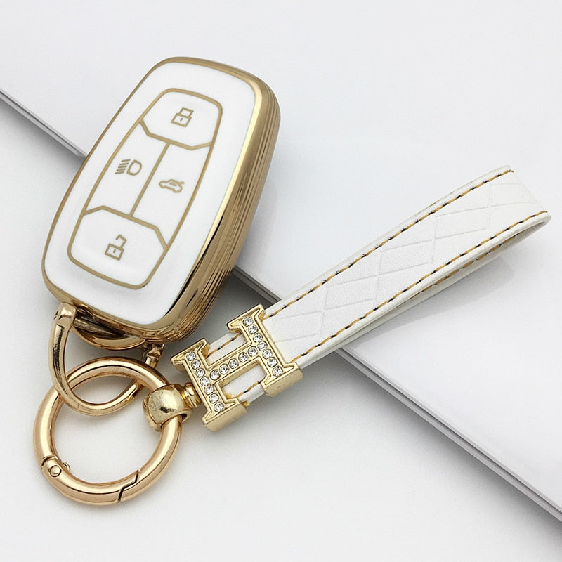 Carsine TATA Car Key Case Golden Edge