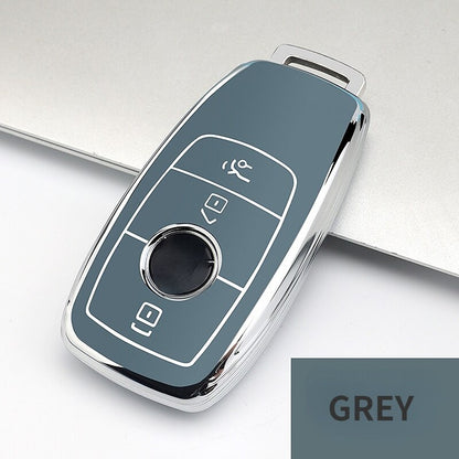 Carsine Mercedes Benz Car Key Cover Silver Edge A / Grey / Key case