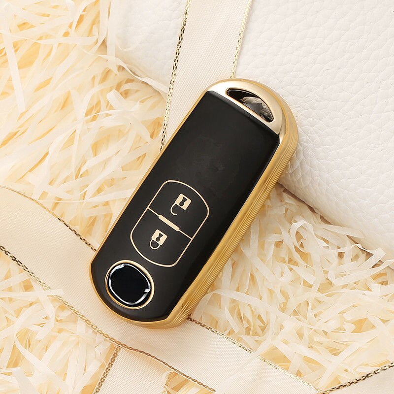 Carsine Mazda Car Key Case Golden Edge A / Black / Key case