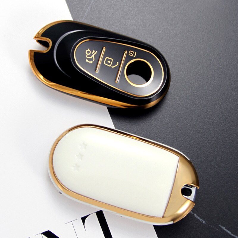 Carsine Mercedes Benz Car Key Case Golden Edge