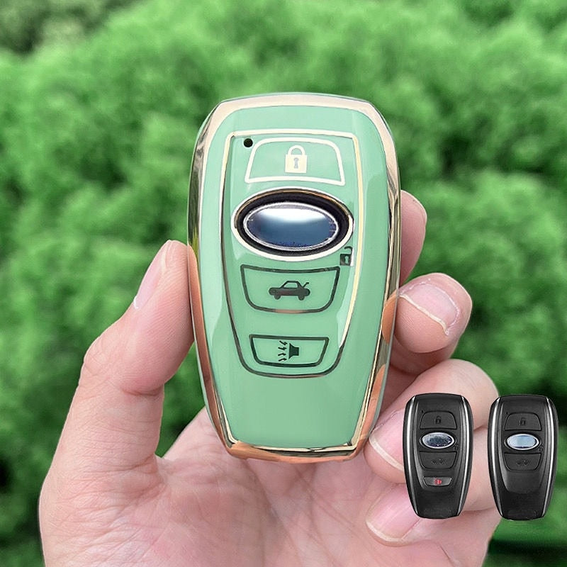 Carsine Subaru Car Key Case Golden Edge Green / Key case