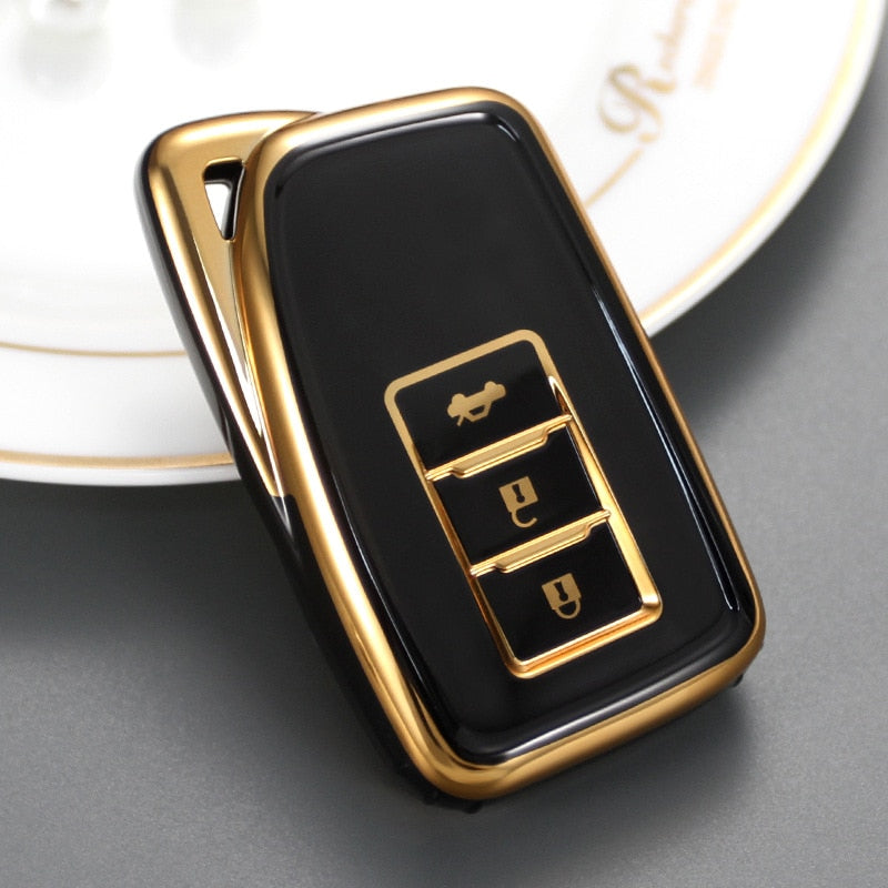 Carsine Lexus Car Key Case Golden Edge Black / Key case