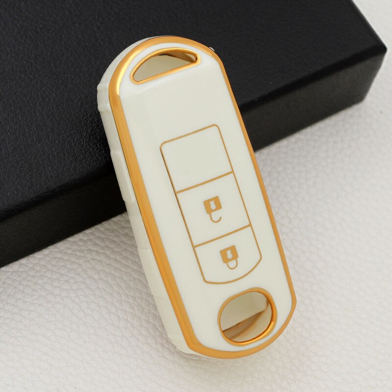 Carsine Mazda Car Key Case Golden Edge White / Key case